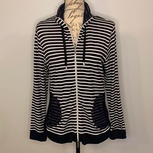 Gerry Weber Edition soft stretch knit striped jacket with mesh detail US 10